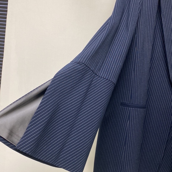 Tahari plus size NAVY & WHITE stripe pant suits - Picture 5 of 10